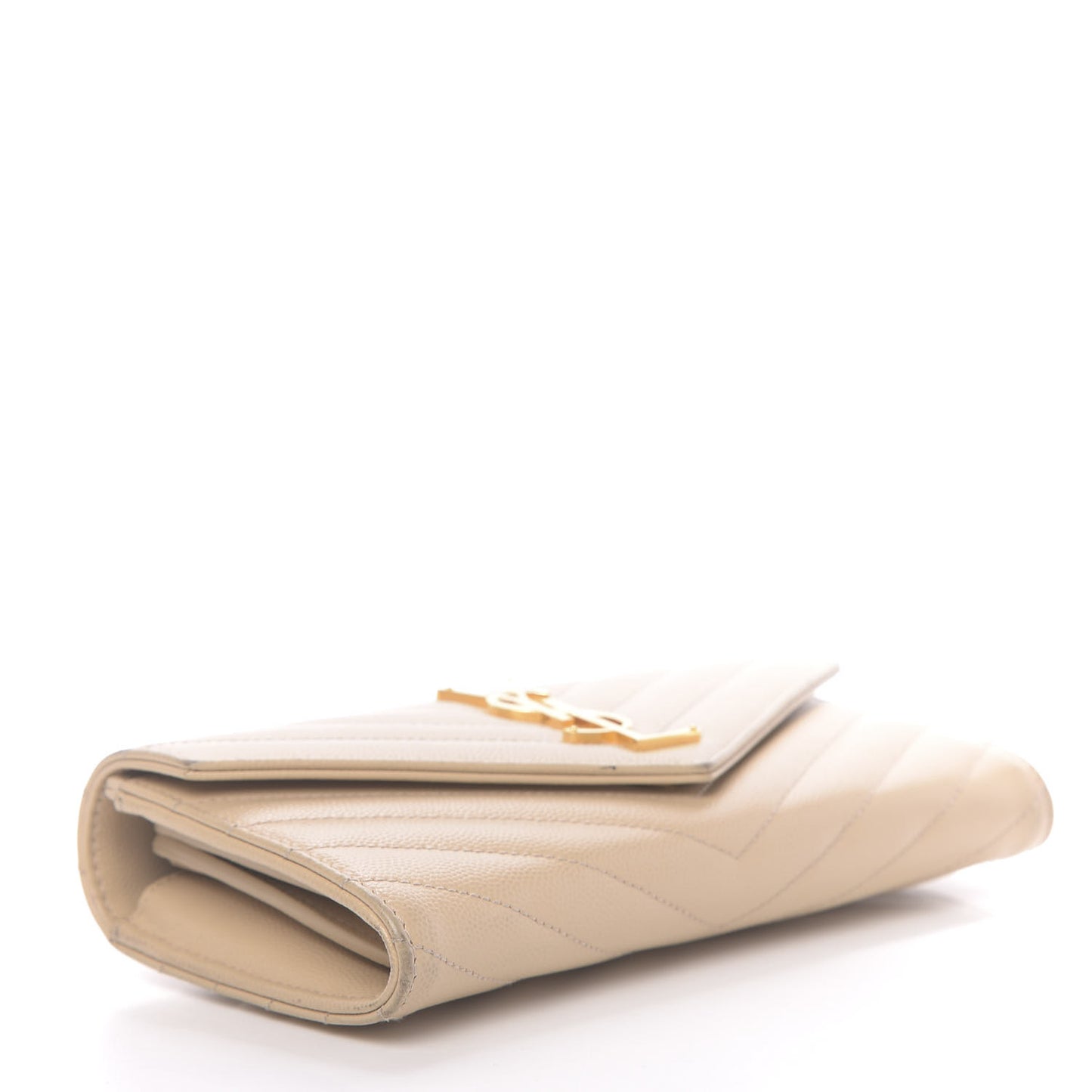 Grain De Poudre Matelasse Chevron Monogram Flap Wallet Nude Powder