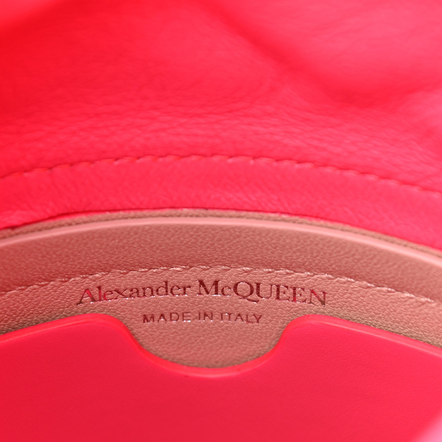 Calfskin The Soft Curve Drawstring Bag Neon Pink