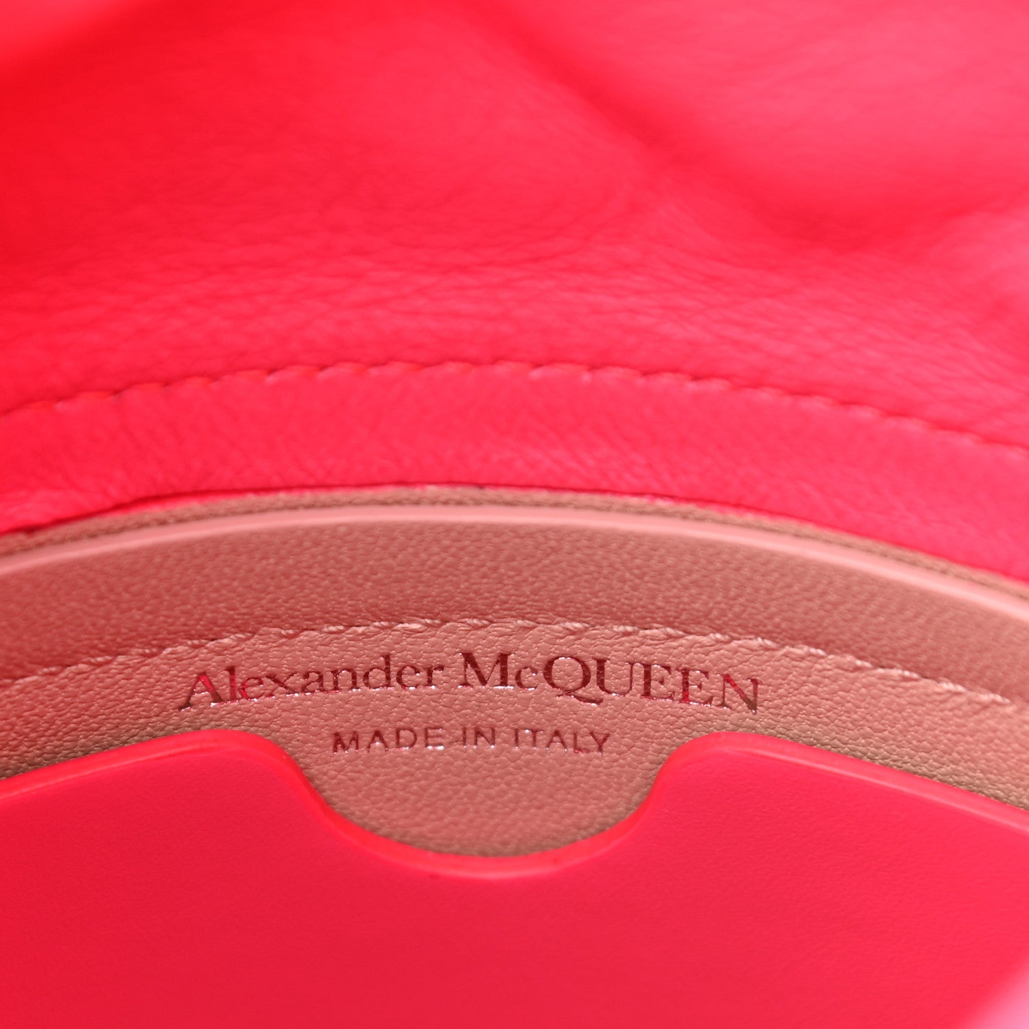 Alexander McQueen Calfskin The Soft Curve Drawstring Bag Neon Pink 6 of 11