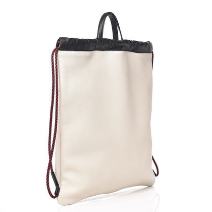 Gucci Calfskin Logo Drawstring Backpack Mystic White 3 of 7