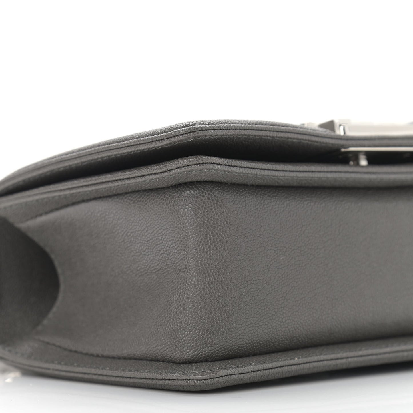 Caviar Quilted Small Boy Flap Grey