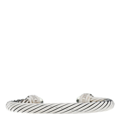 David Yurman Sterling Silver Diamond Prasiolite 7mm Cable Classics Bracelet 2 of 3