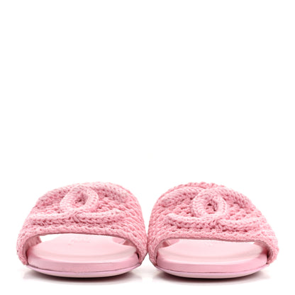 Chanel Crochet CC Mules Sandals 36.5 Rose 3 of 13
