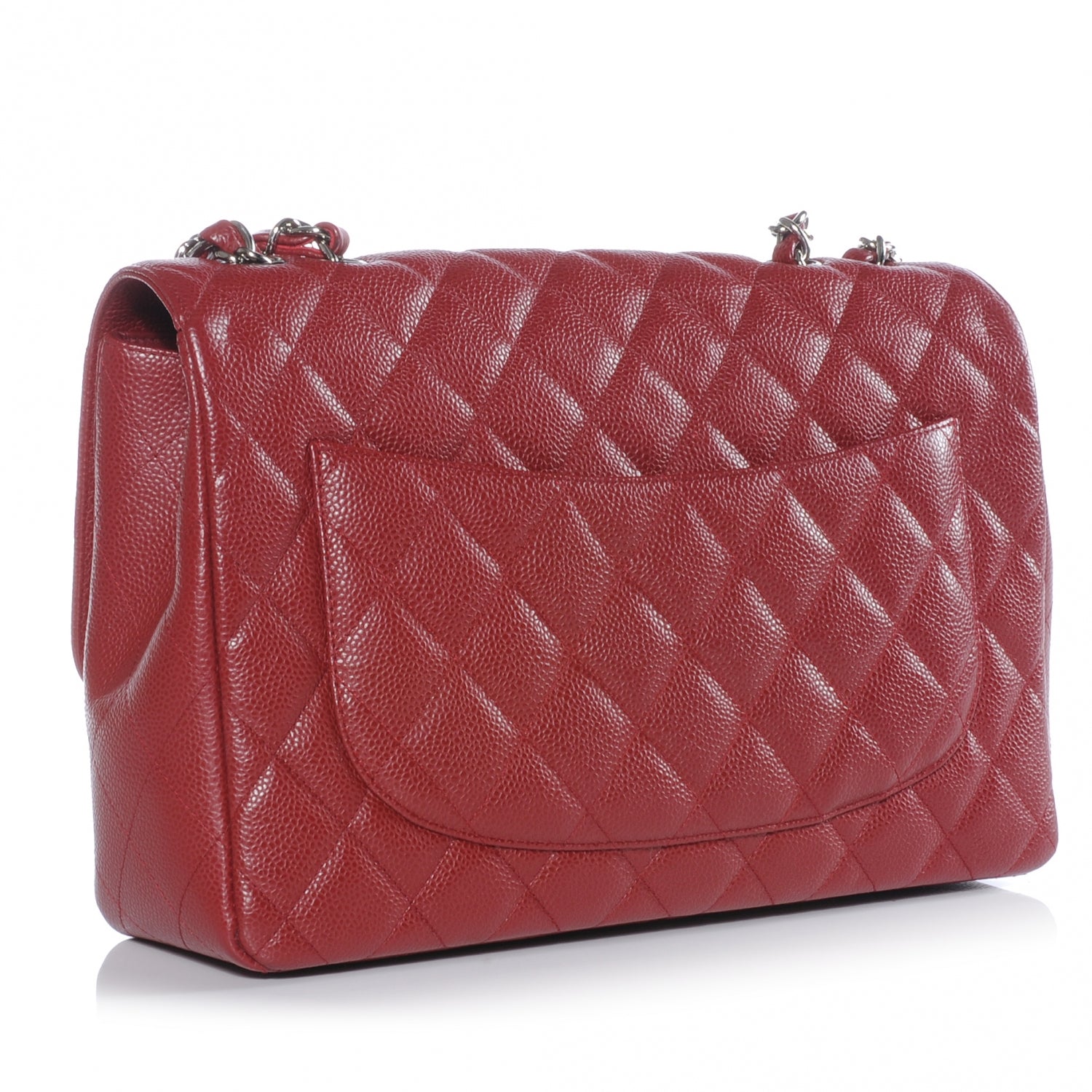 Chanel Caviar Jumbo Single Flap Red 3 of 8