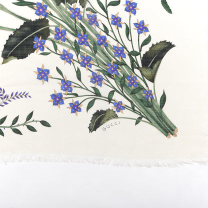 Gucci Silk Twill New Flora Square Scarf Ivory 2 of 6