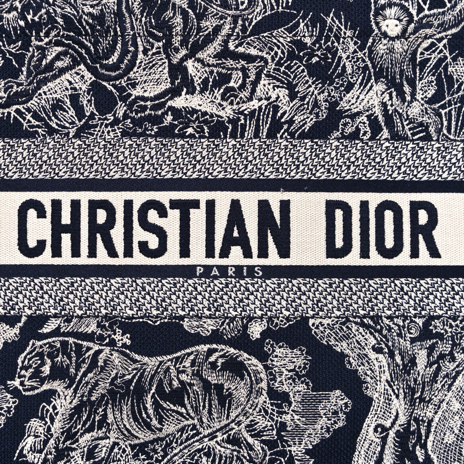 Christian Dior Canvas Embroidered Medium Dioriviera Toile De Jouy Book Tote Blue 8 of 15