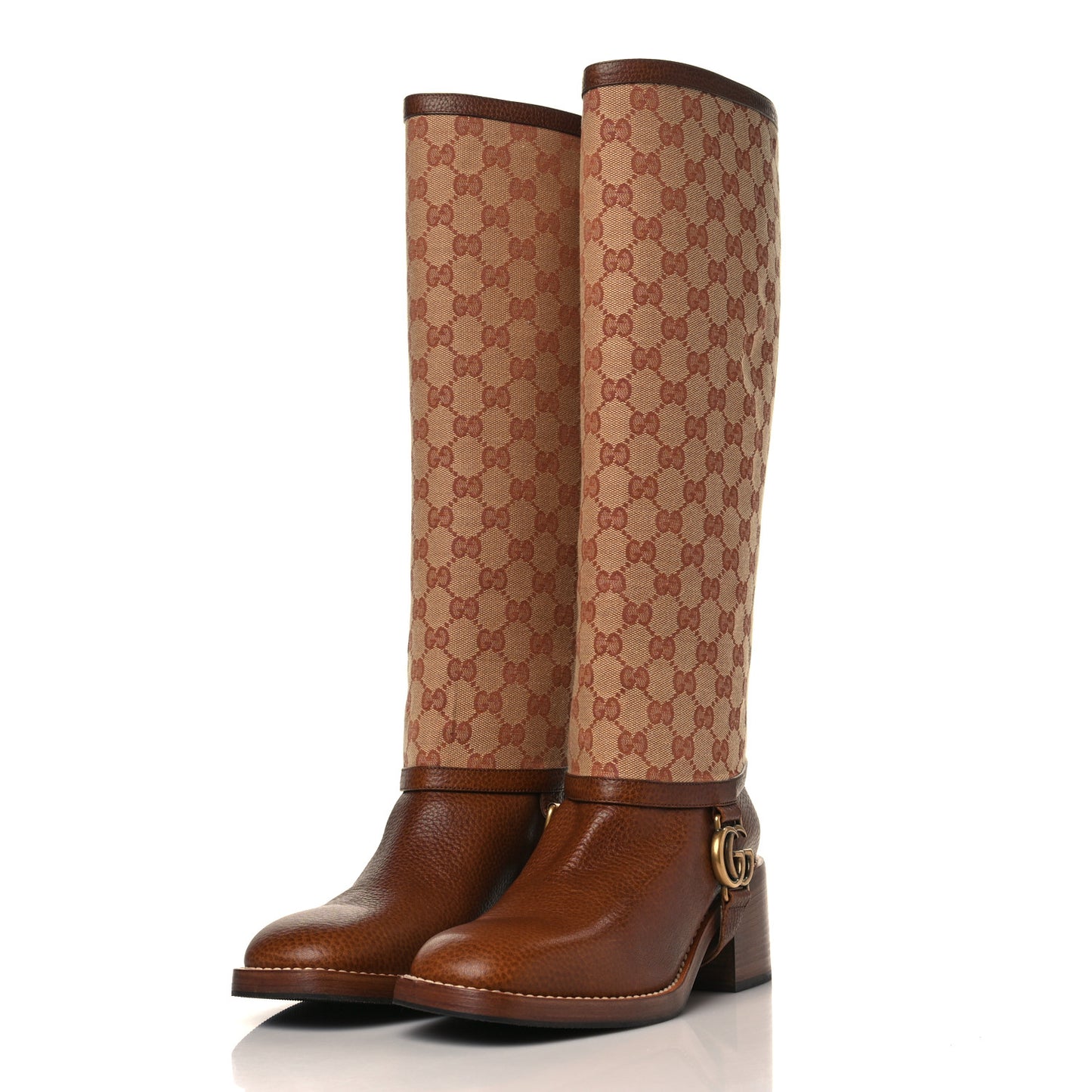 Monogram Canvas GG Boots 40.5 Beige Ruggine