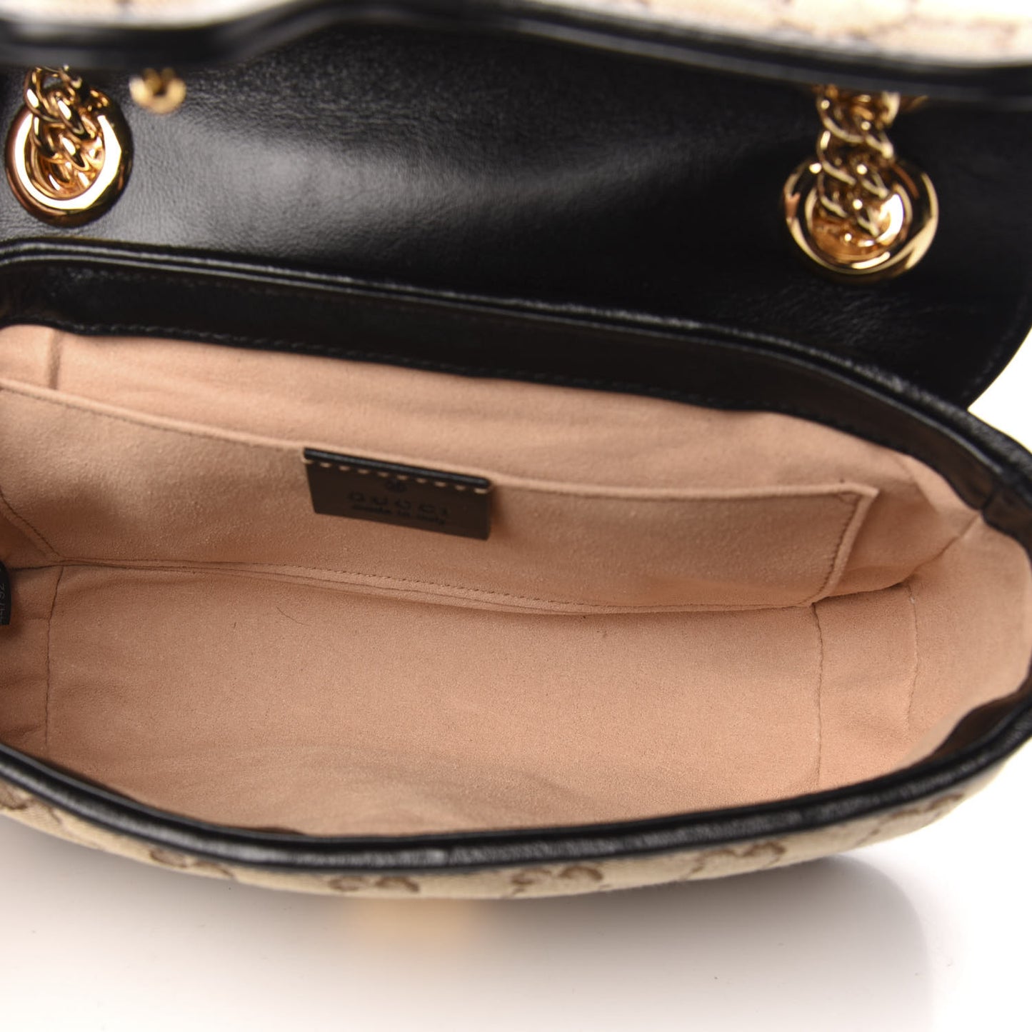 Monogram Matelasse Diagonal Mini GG Marmont Shoulder Bag Beige Black