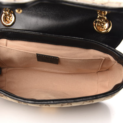 Gucci Monogram Matelasse Diagonal Mini GG Marmont Shoulder Bag Beige Black 5 of 11