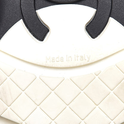 Chanel Calfskin Neoprene CC Sneakers 37.5 Black White 7 of 9
