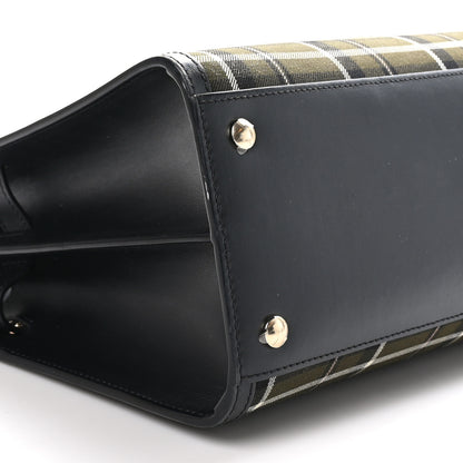 Burberry Wool Tartan Two Handle Title Bag Dark Green 8 of 9
