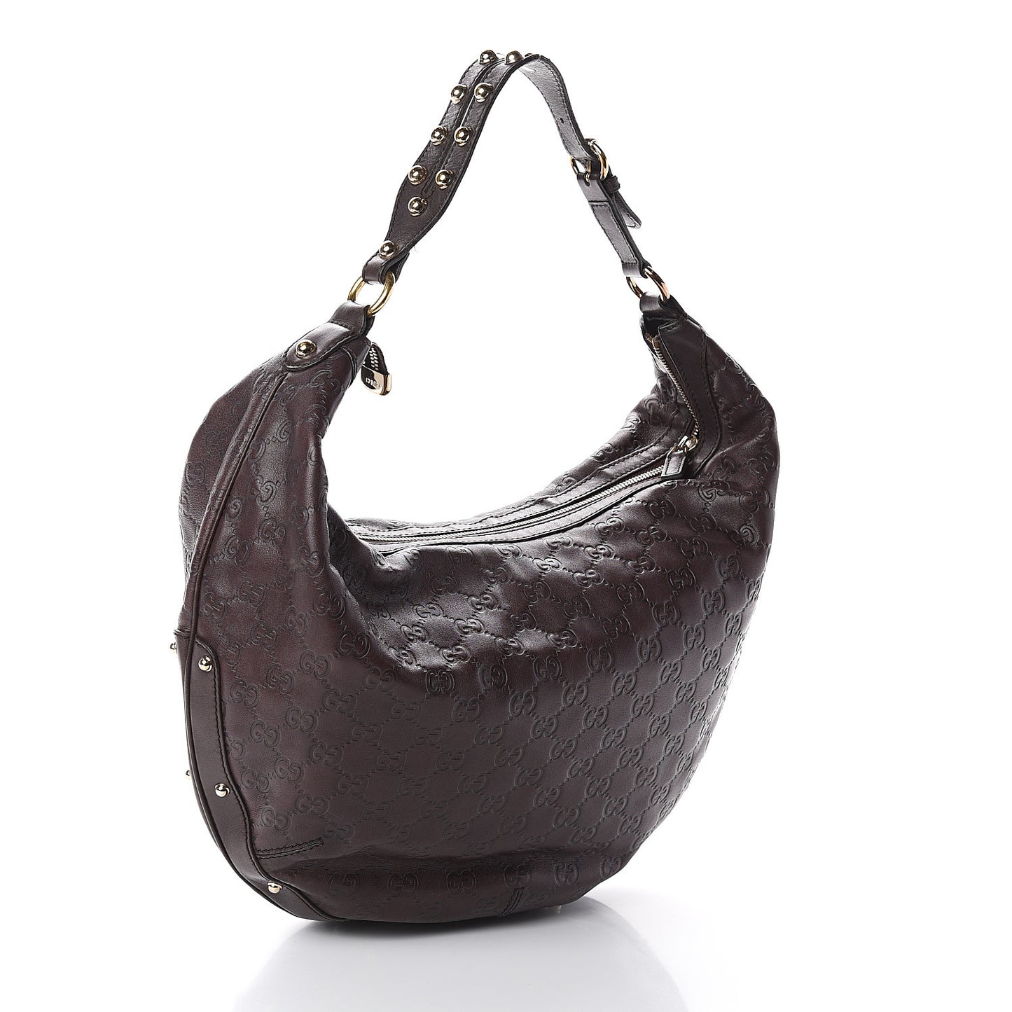 Guccissima Large Biba Hobo Dark Brown