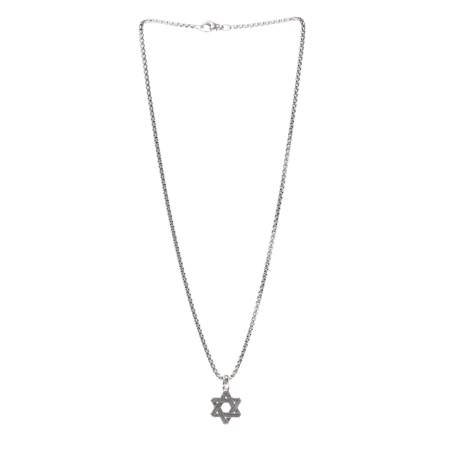 David Yurman Sterling Silver Star of David Pendant Necklace 3 of 5