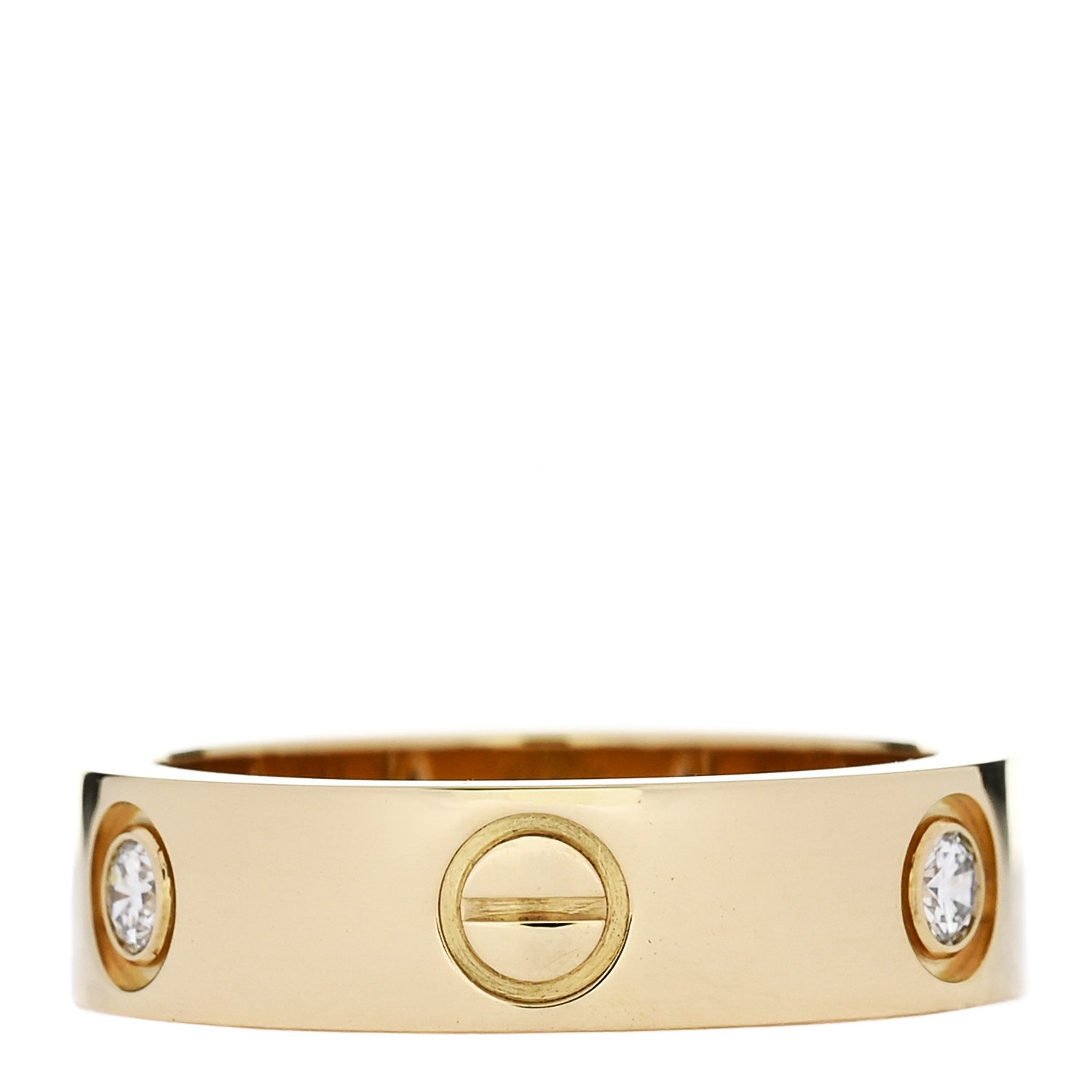 Cartier 18K Yellow Gold 3 Diamond 5.5mm LOVE Ring 55 7.25 3 of 4