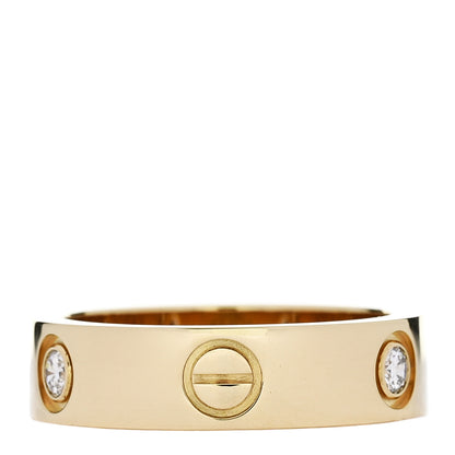 Cartier 18K Yellow Gold 3 Diamond 5.5mm LOVE Ring 55 7.25 3 of 4