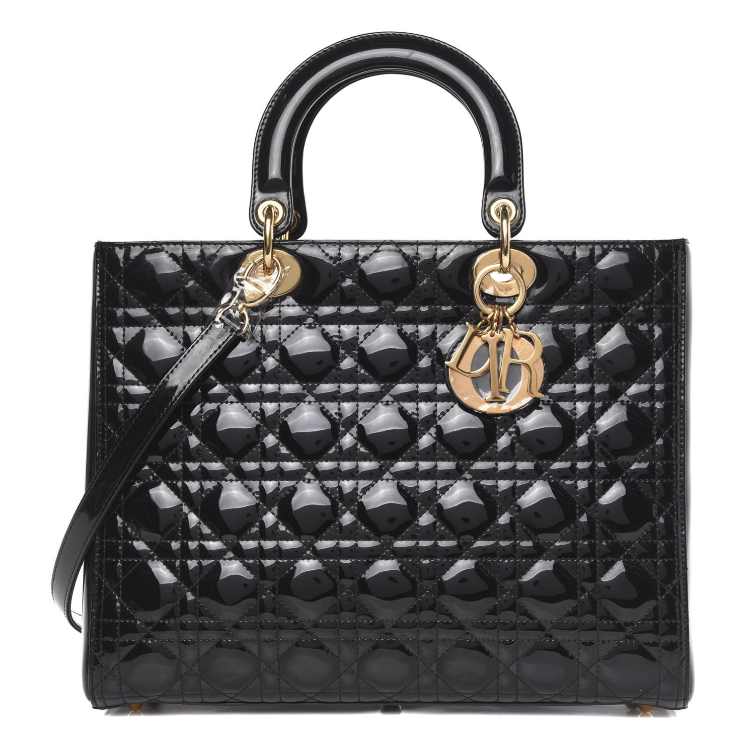 Christian Dior Patent Cannage Large Lady Dior Black 1 of 10