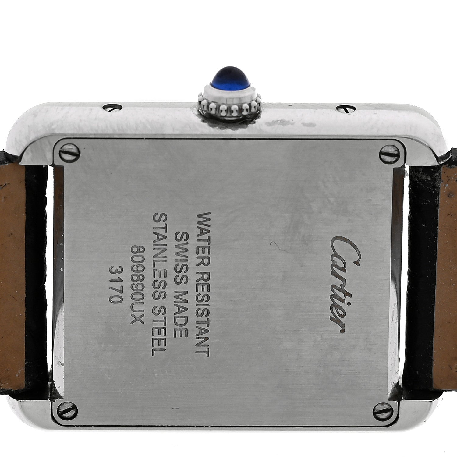 Cartier Stainless Steel Alligator 24mm Tank Solo Quartz Watch 4 of 5