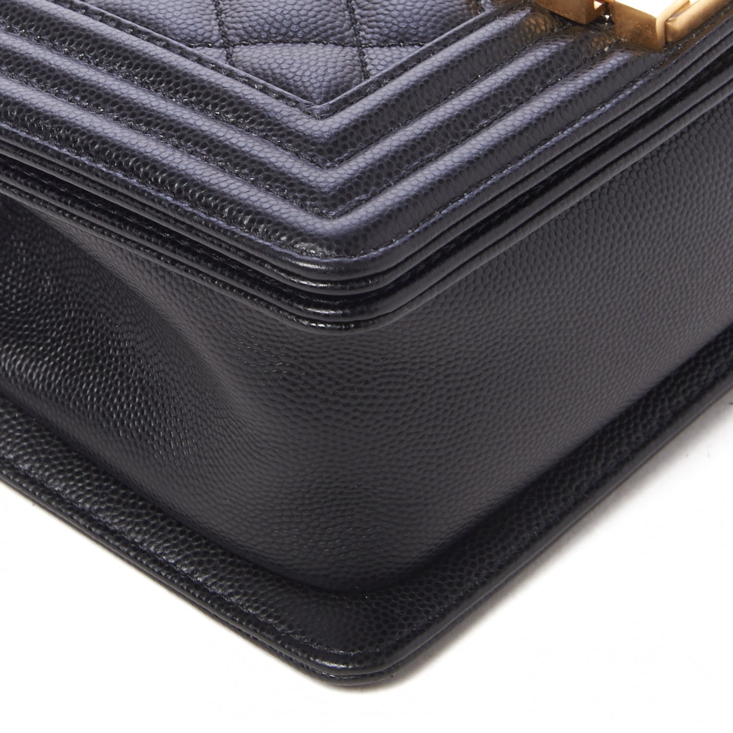Caviar Quilted Small Boy Flap Black