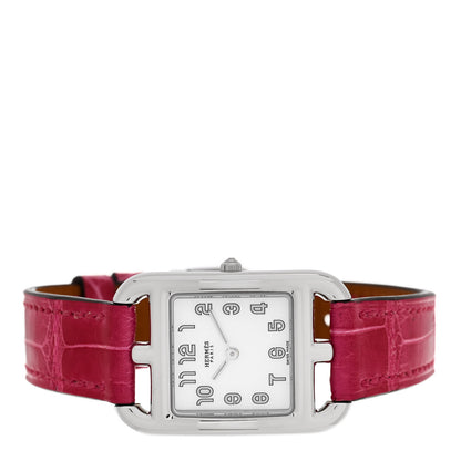 Hermes Stainless Steel Alligator 23mm Cape Cod Quartz Watch Framboise 2 of 5
