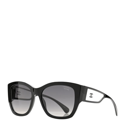 Chanel Acetate Polarized Butterfly Signature CC Sunglasses 5429 Black 1 of 8