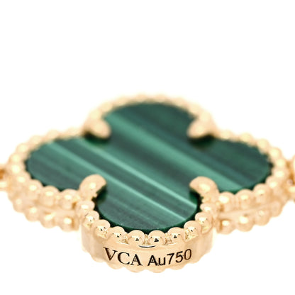 Van Cleef & Arpels 18K Yellow Gold Malachite 5 Motifs Vintage Alhambra Bracelet 5 of 7