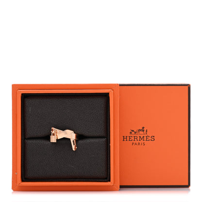Hermes 18K Rose Gold Kelly Gavroche Ring 52 6 5 of 5