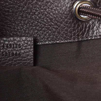 Gucci Monogram Dollar Calfskin O Drawstring Backpack Beige Ebony Testa di Moro Dark Chocolate 7 of 7