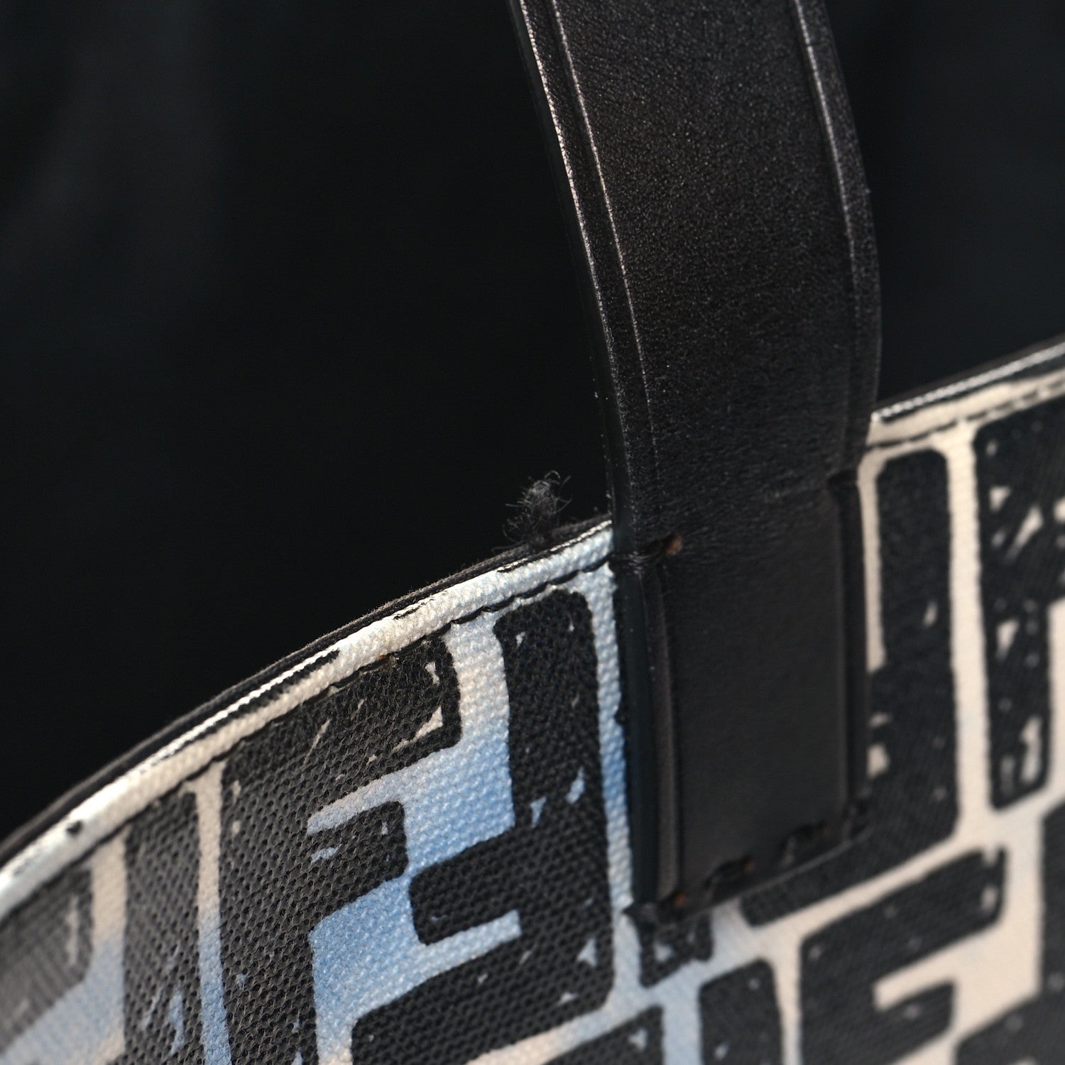 Fendi X JOSHUA VIDES Coated Canvas FF Cloudy Shopping Tote White Celeste Black 11 of 12