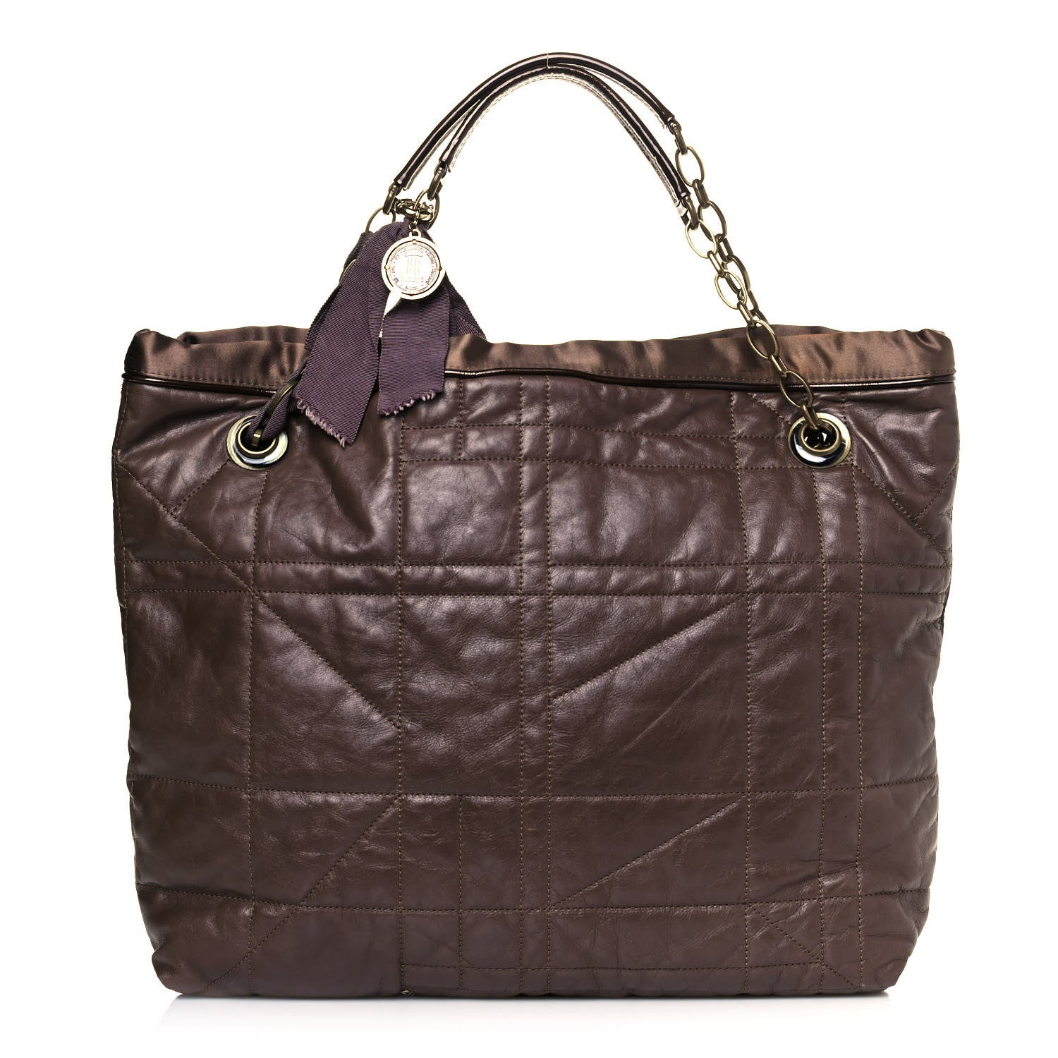 Lanvin Lambskin Quilted Amalia Cabas Tote Brown 1 of 23