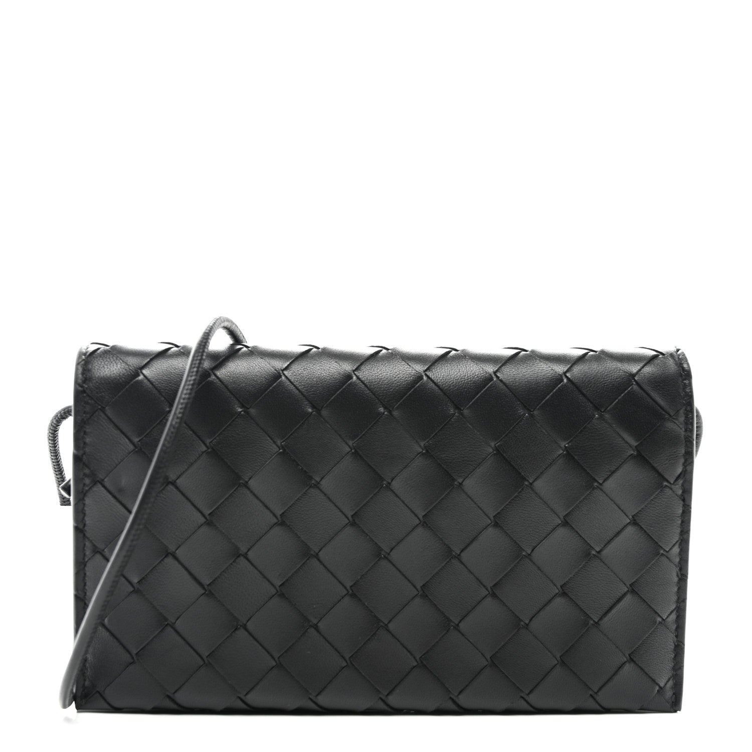 Bottega Veneta Nappa Intrecciato Wallet On Strap Black 1 of 10