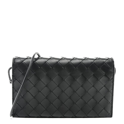Bottega Veneta Nappa Intrecciato Wallet On Strap Black 1 of 10
