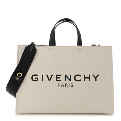 Givenchy Canvas Medium Tote Beige Black 1 of 12