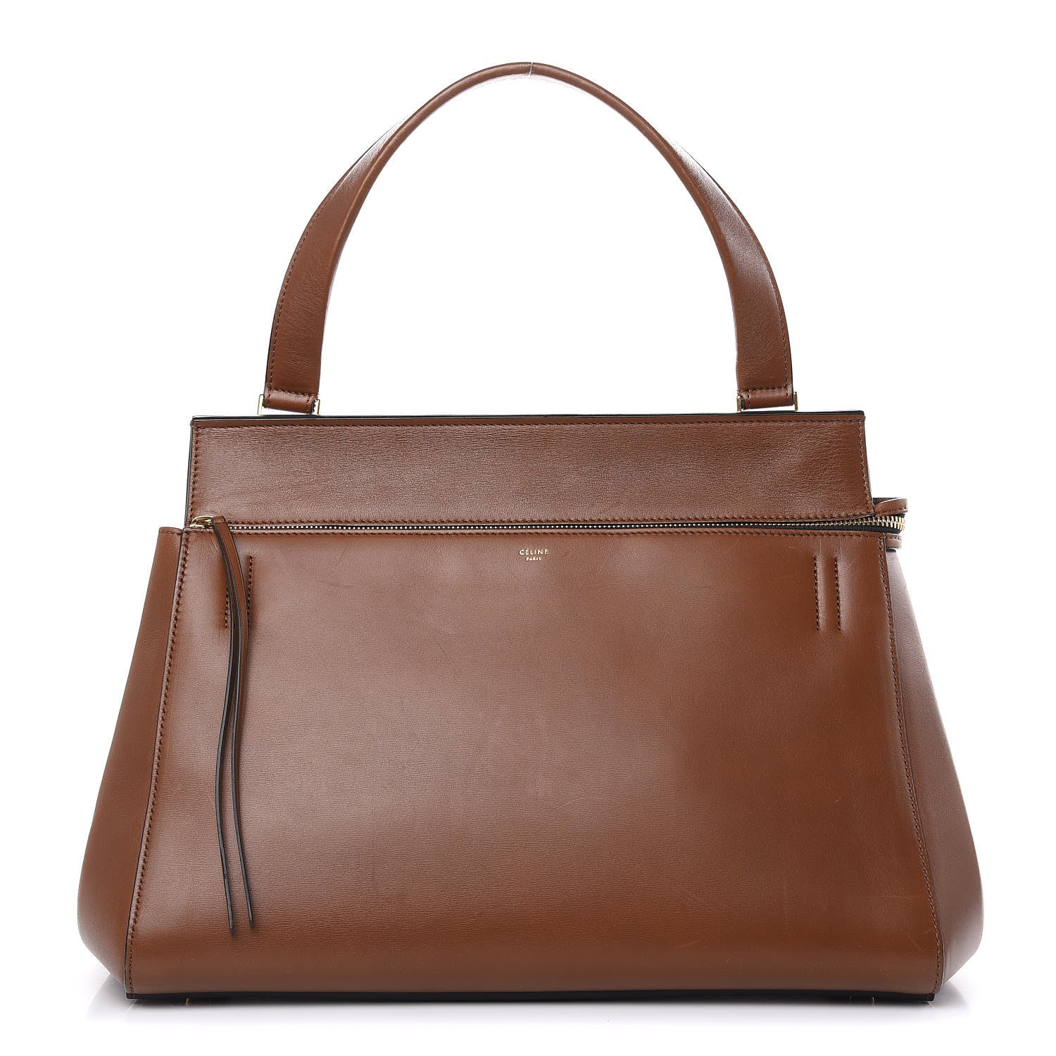 Celine Smooth Calfskin Large Edge Shoulder Bag Brown 1 of 17