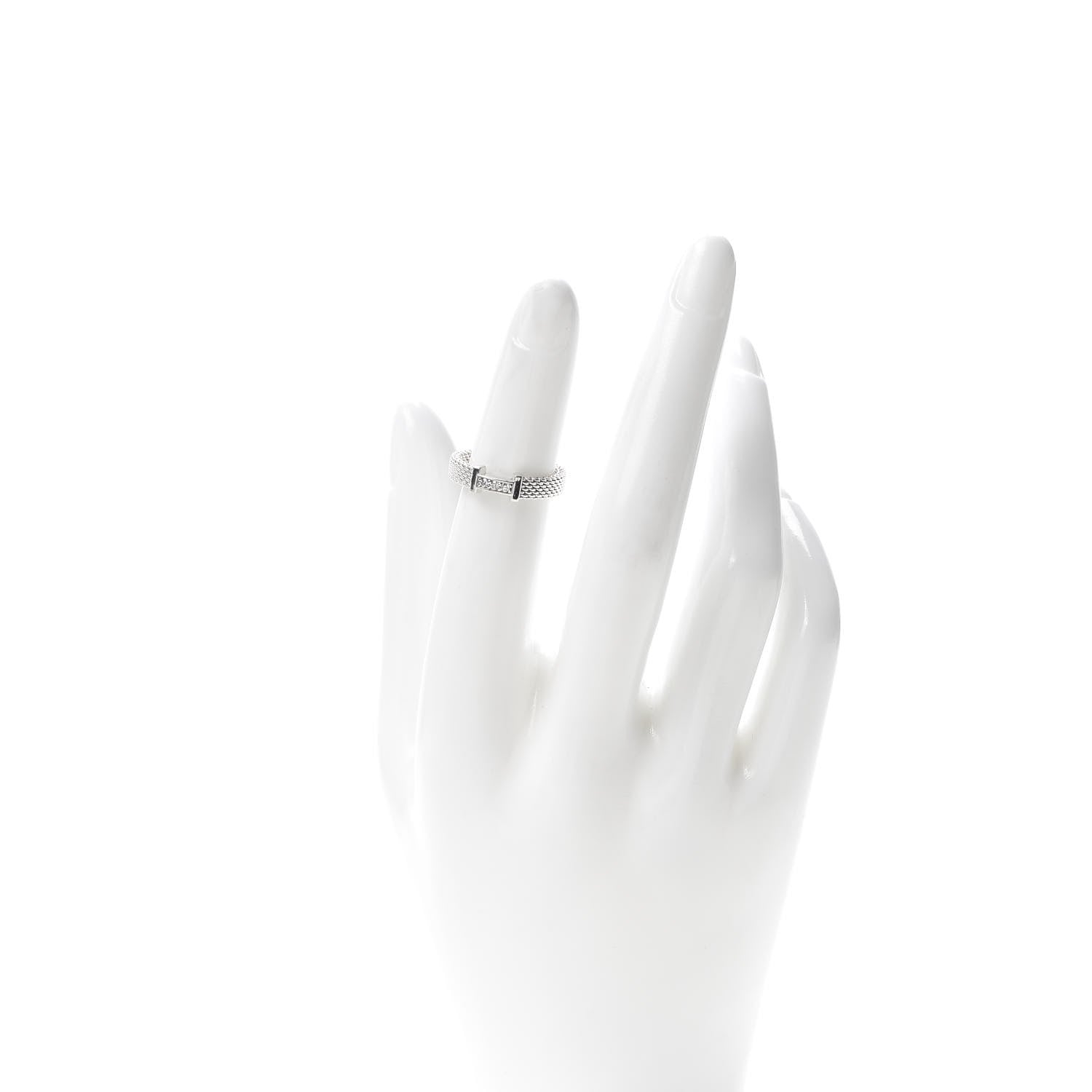 Tiffany Sterling Silver Diamond Narrow Somerset Ring 47 4 2 of 4