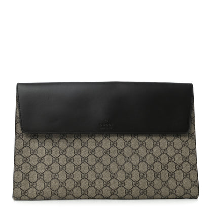 Gucci GG Supreme Monogram Portfolio Case Black 1 of 16