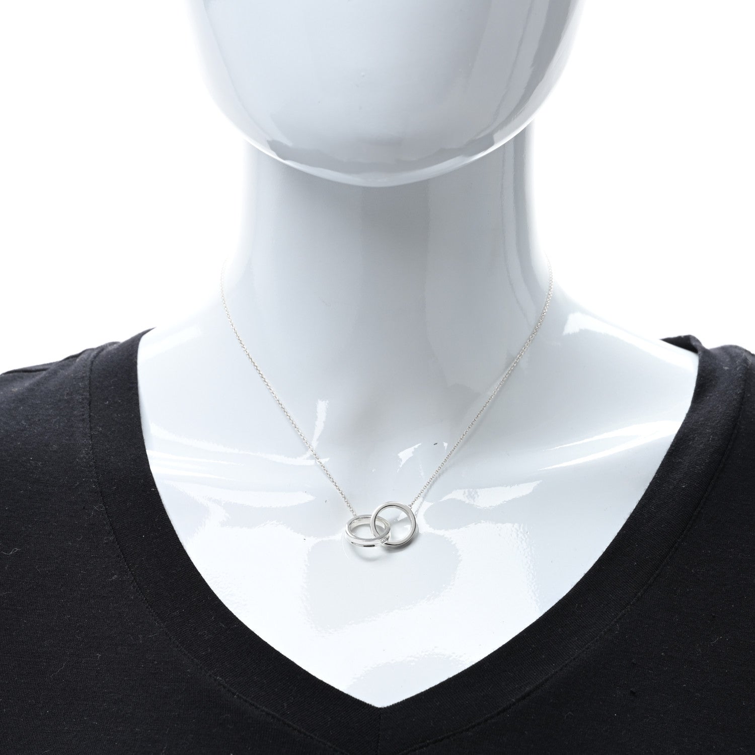 Tiffany Sterling Silver 1837 Interlocking Circles Pendant Necklace 3 of 4
