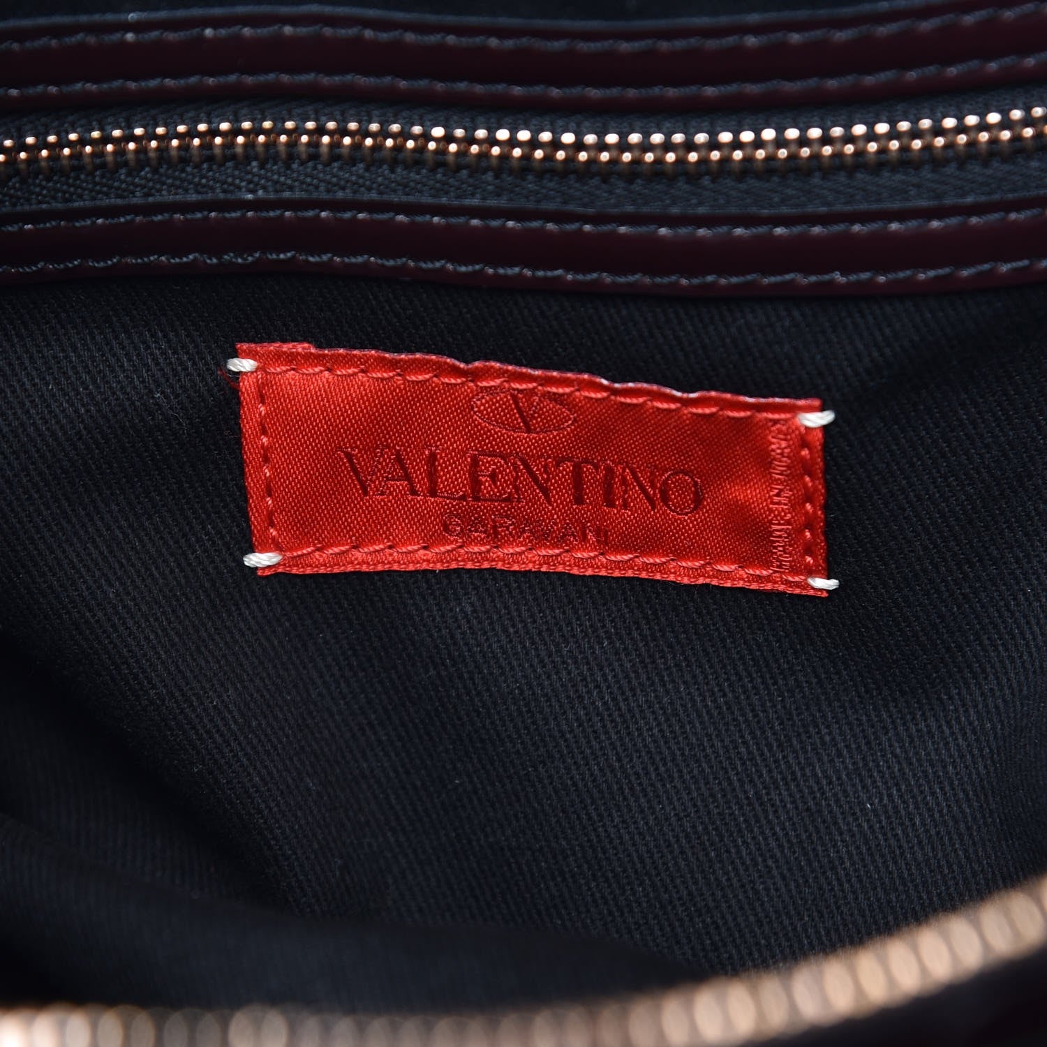 Valentino Garavani Patent Rose Top Handle Bag Burgundy 6 of 6