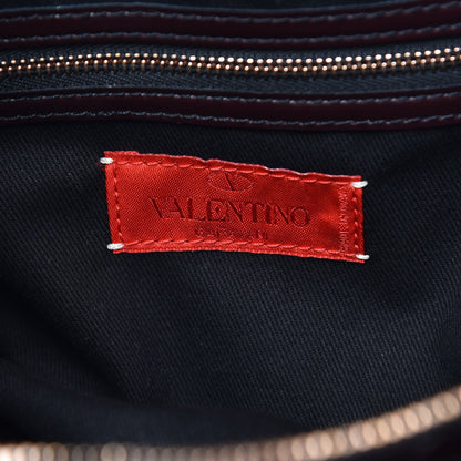 Valentino Garavani Patent Rose Top Handle Bag Burgundy 6 of 6