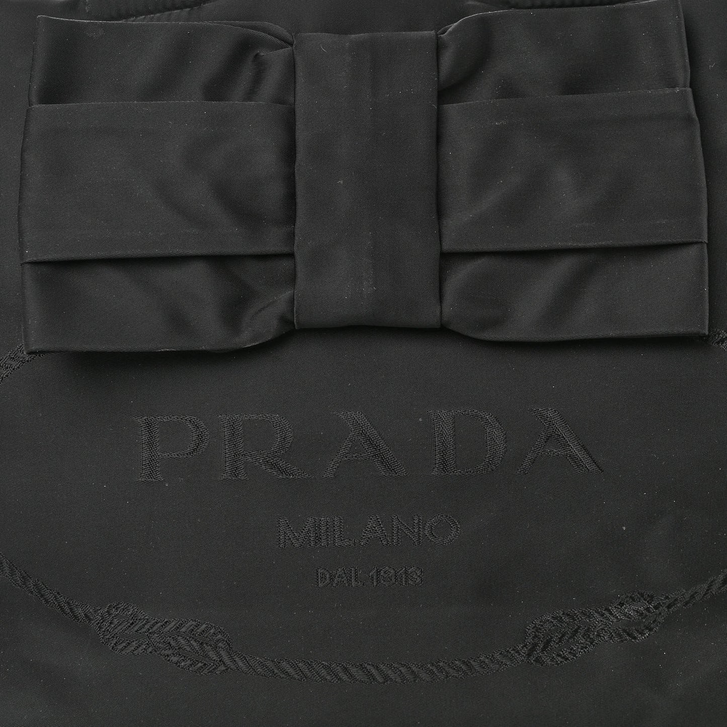 Nylon Tessuto Bow Logo Tote Black