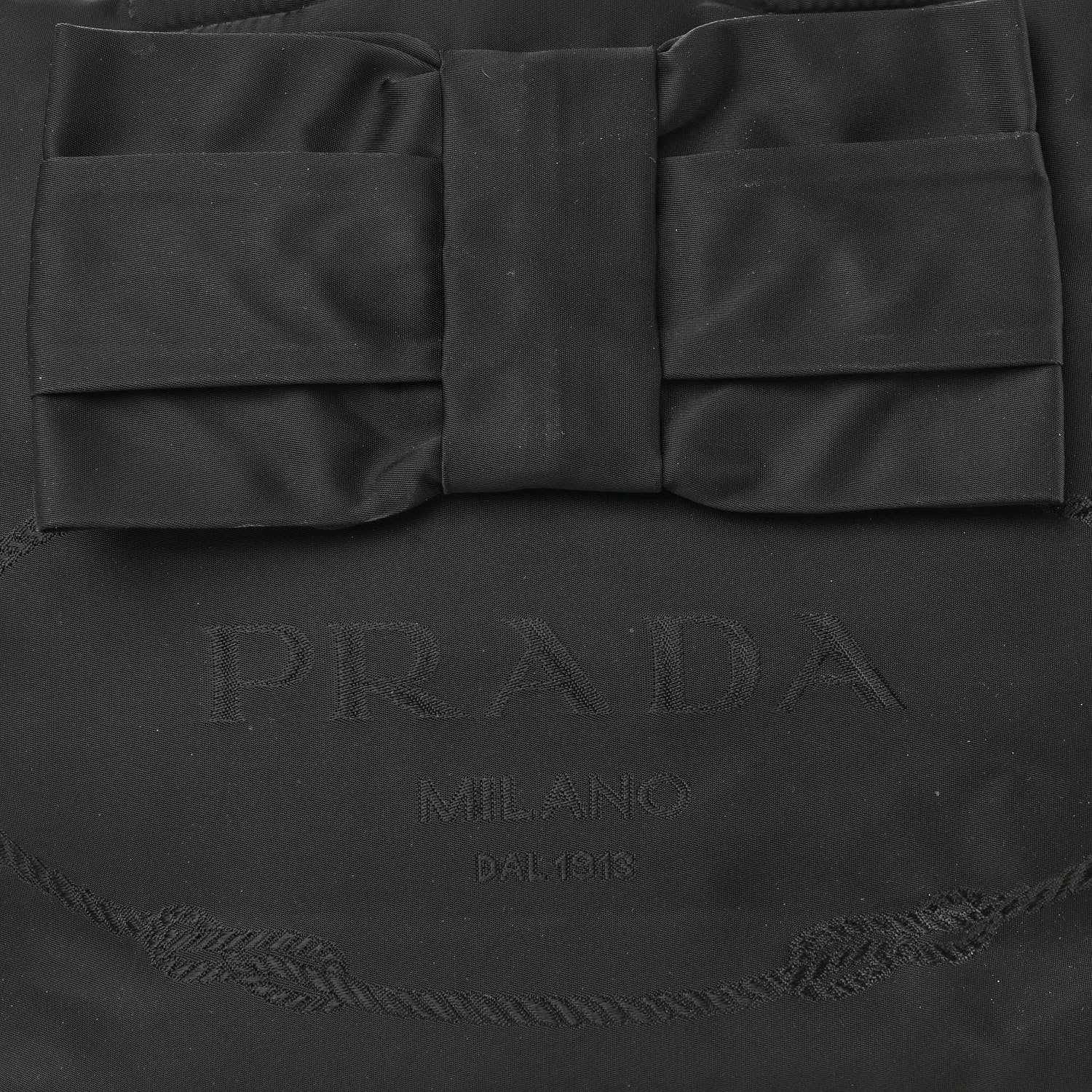 Prada Nylon Tessuto Bow Logo Tote Black 9 of 11