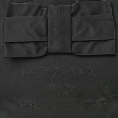 Prada Nylon Tessuto Bow Logo Tote Black 9 of 11