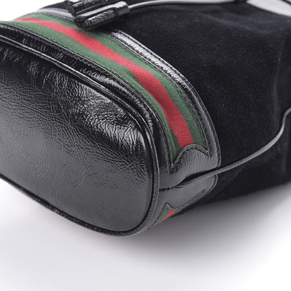 Gucci Suede Patent Web Small Ophidia Bucket Bag Black 9 of 9