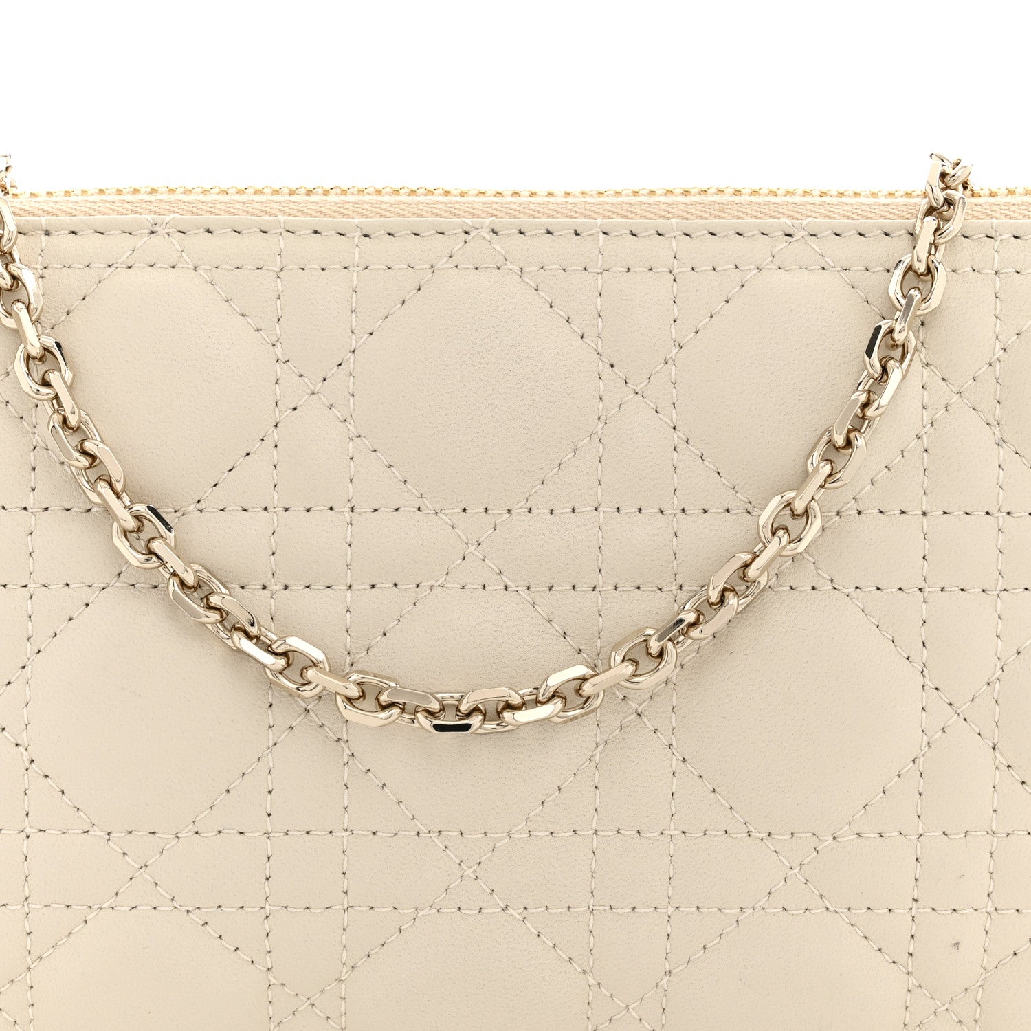 Christian Dior Lambskin Cannage Dior Club Bag  Dusty Ivory 8 of 11