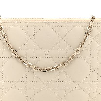 Christian Dior Lambskin Cannage Dior Club Bag  Dusty Ivory 8 of 11