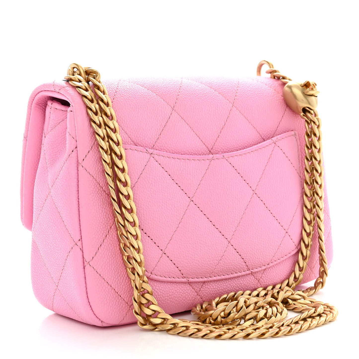 Caviar Quilted Mini Sweetheart Flap Lilac