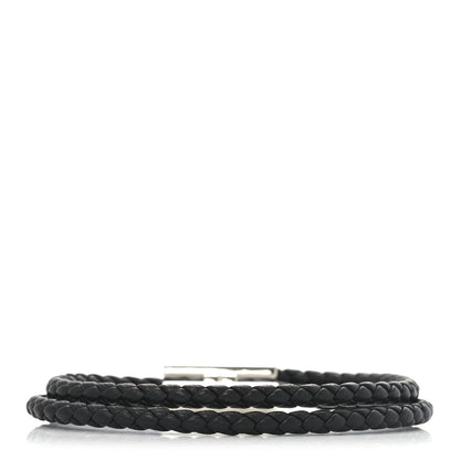 Hermes Swift Double Wrap Cord Tournis Tresse Bracelet  Black 3 of 4