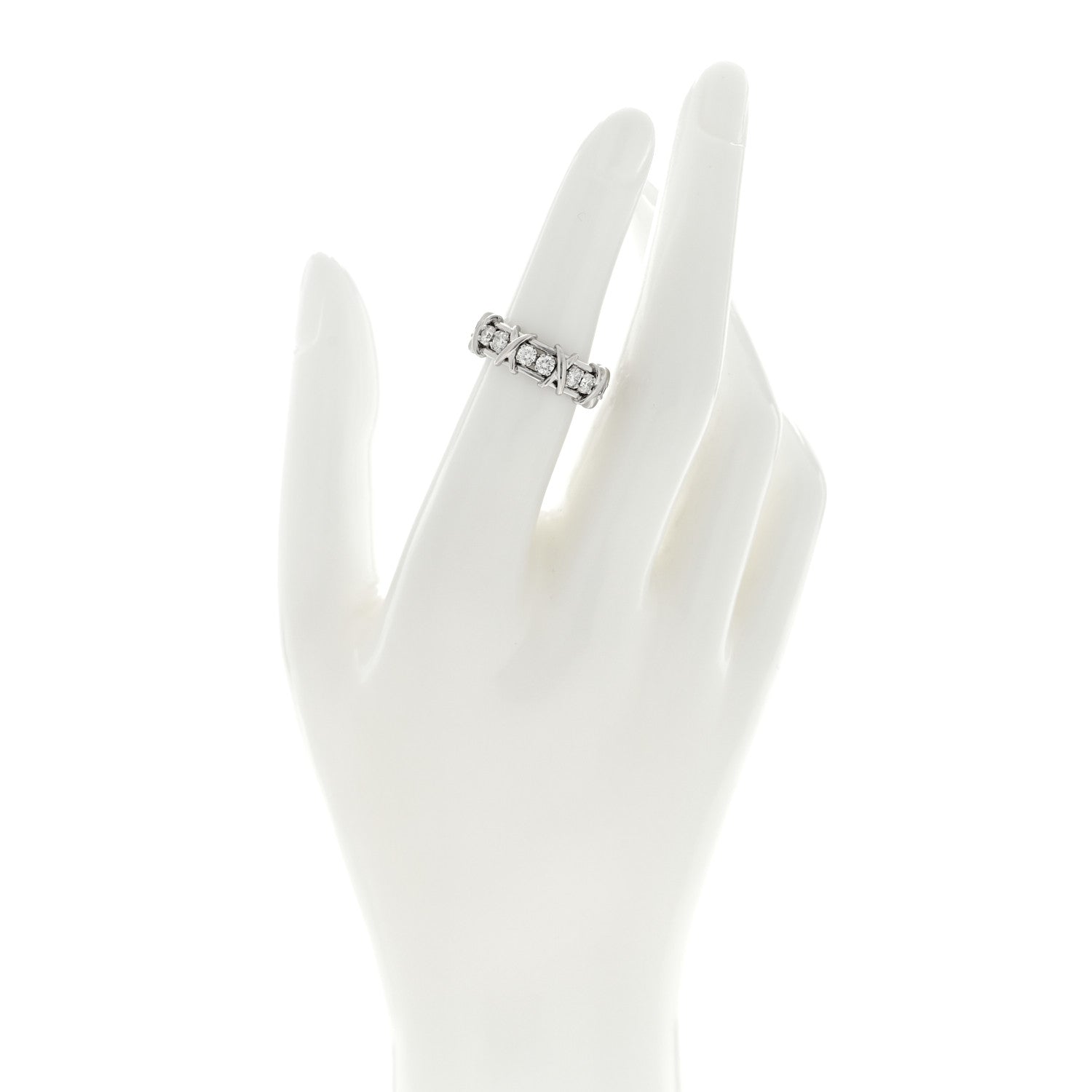 Tiffany Platinum Diamond Schlumberger Sixteen Stone Ring 50 5.5 2 of 6