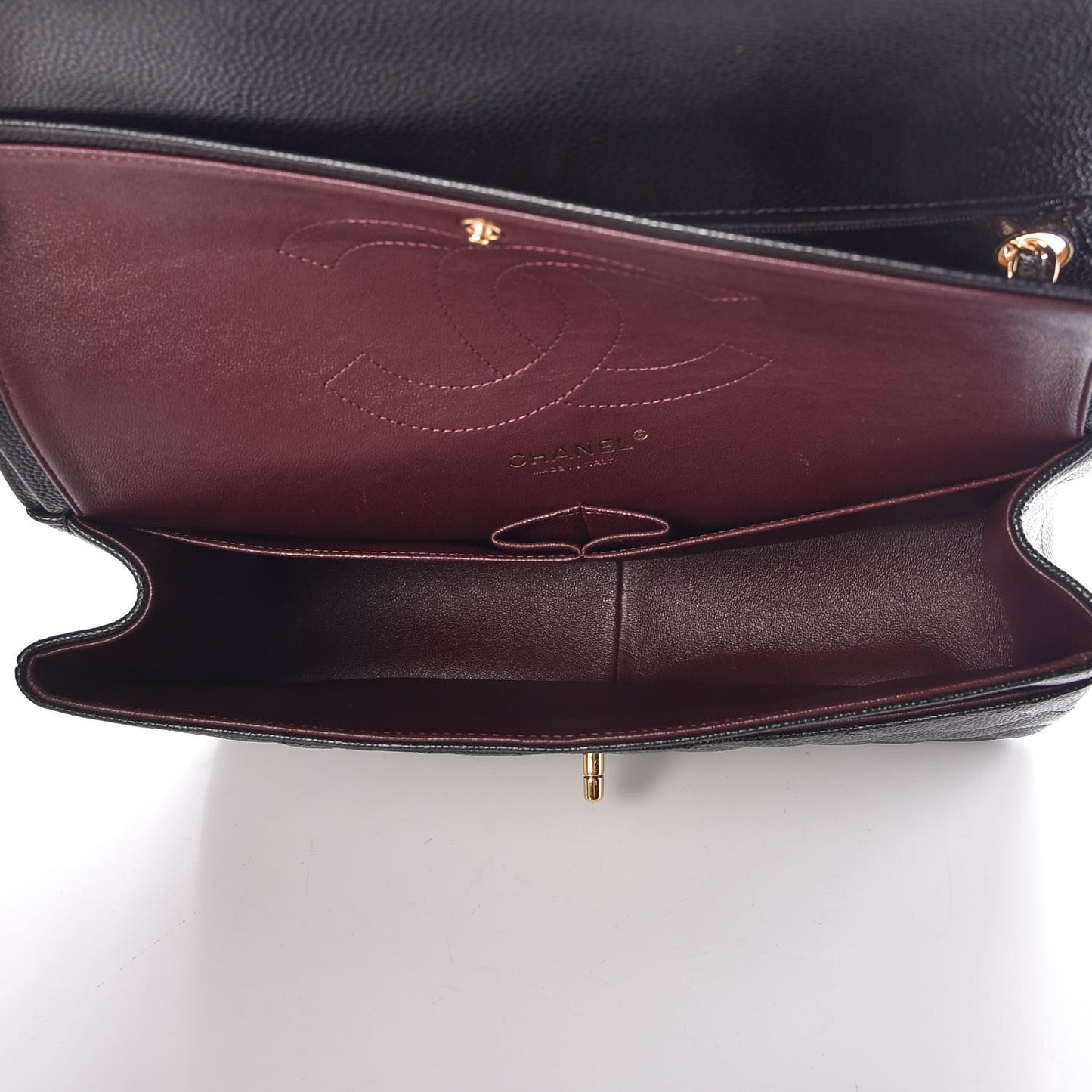 Caviar Quilted Jumbo Double Flap Black