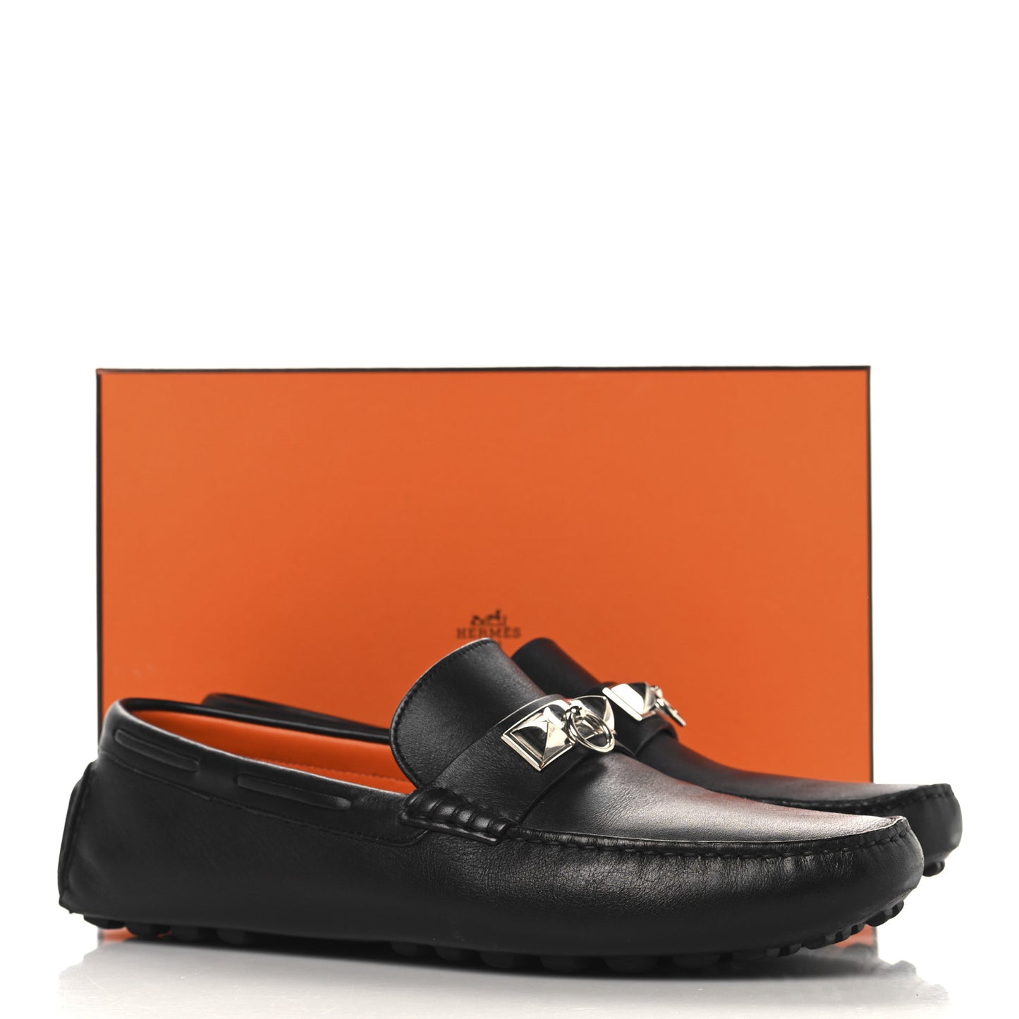Supple Calfskin Mens Irving Driving Moccasin Loafers 43 Black