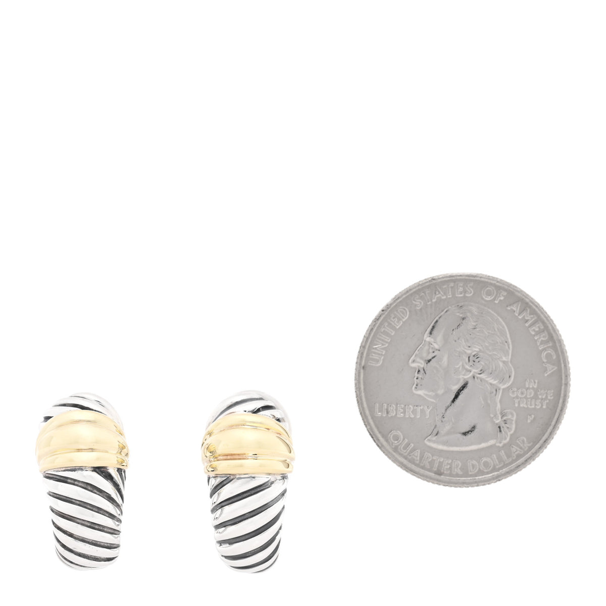 Sterling Silver 14K Yellow Gold Thoroughbred Shrimp Earrings